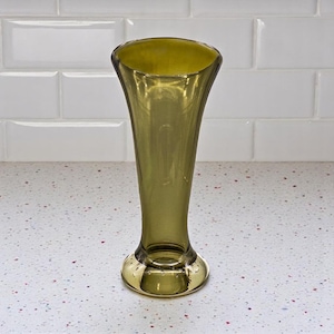 Mid-Century Modern Murano Glass Tall Smokey Gray Controlled Bubble Vase