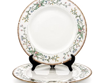 Set di 2 piatti da portata Wellesley Farberware / Porcellana fine da 10,5" / Stoviglie vintage con finiture dorate floreali / Porcellana di ricambio / 4 set disponibili