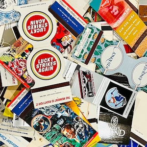 Vintage Matchbook Covers **Flat, WITHOUT Matches** Matchbook COVERS ONLY for Collectors, Art & Shadowbox Projects!!!