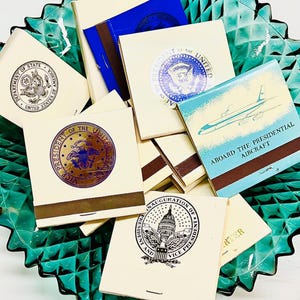 U.S. Presidential Matchbook Series (Air Force One, Reagan, Nixon, Carter Ford) Set of 13 **Vintage Unstruck Matchbooks**