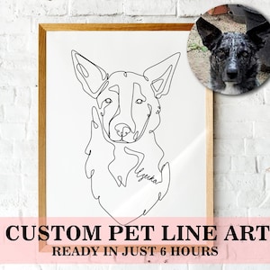 Dog line art, Pet line drawing, Custom line art, Single line drawing, Line art tattoo, One line drawing, Pet memorial drawing, Dog portrait