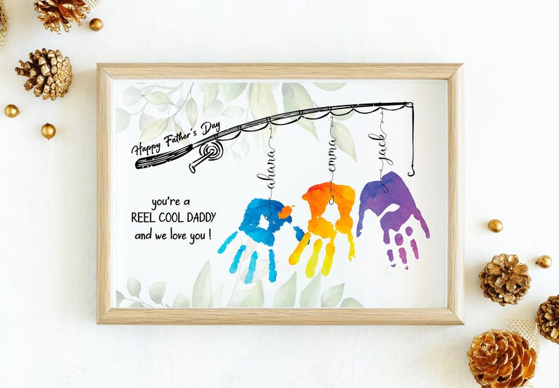 Personalized Father's Day Handprint Gift From Kids. Printable Handprint ...