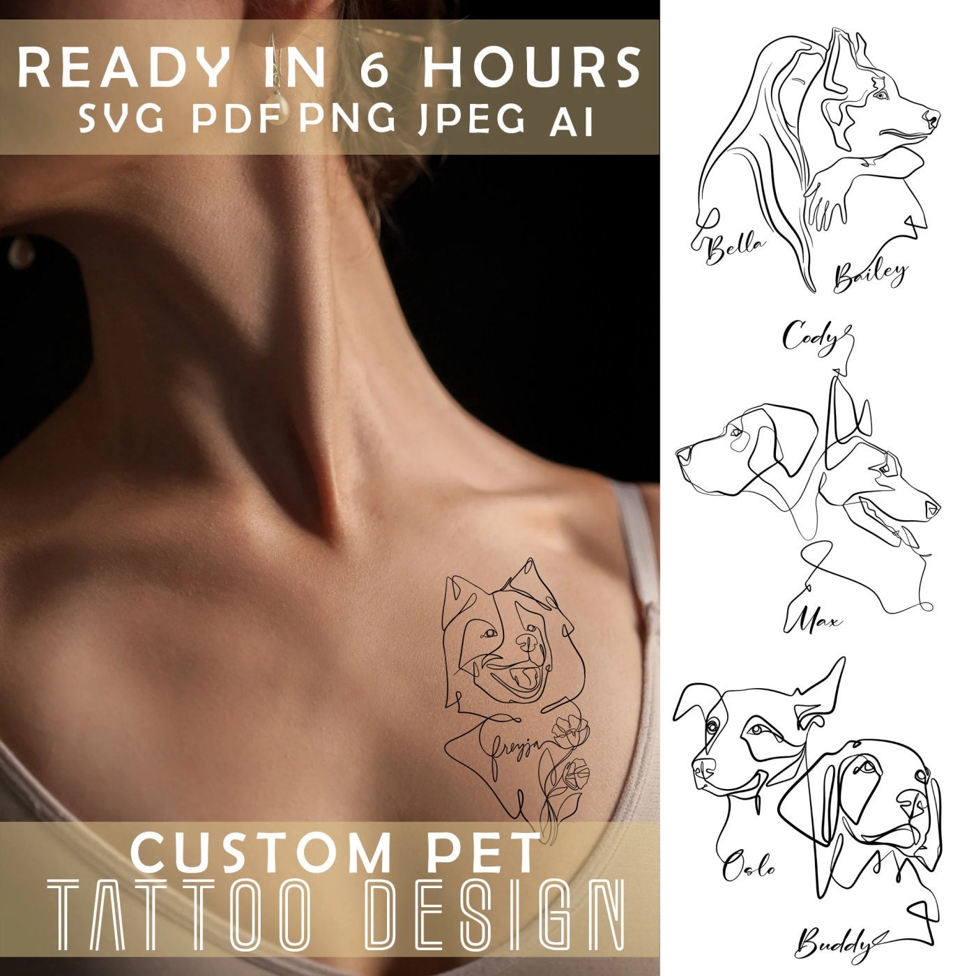 Fine line tattoo from photo - Etsy België, image size:1400x1400