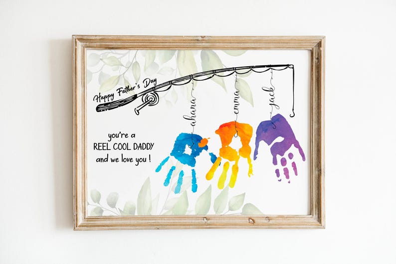 Personalized Father's Day Handprint Gift From Kids. Printable Handprint ...