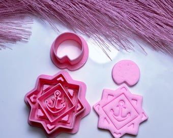 Anchor starburst clay cutter | clay cutter | polymer clay cutter | clay tools | polymer clay