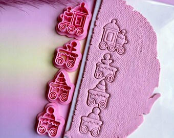 Christmas train set of cutters | Christmas polymer clay cutters | polymer clay cutter | clay tools | polymer clay