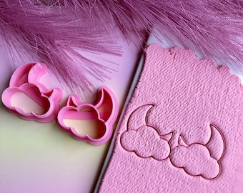Moon and cloud clay cutter set | clay cutter | polymer clay cutter | clay tools | polymer clay