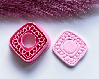 Aztec rounded square clay cutter | clay cutter | polymer clay cutter | clay tools | polymer clay