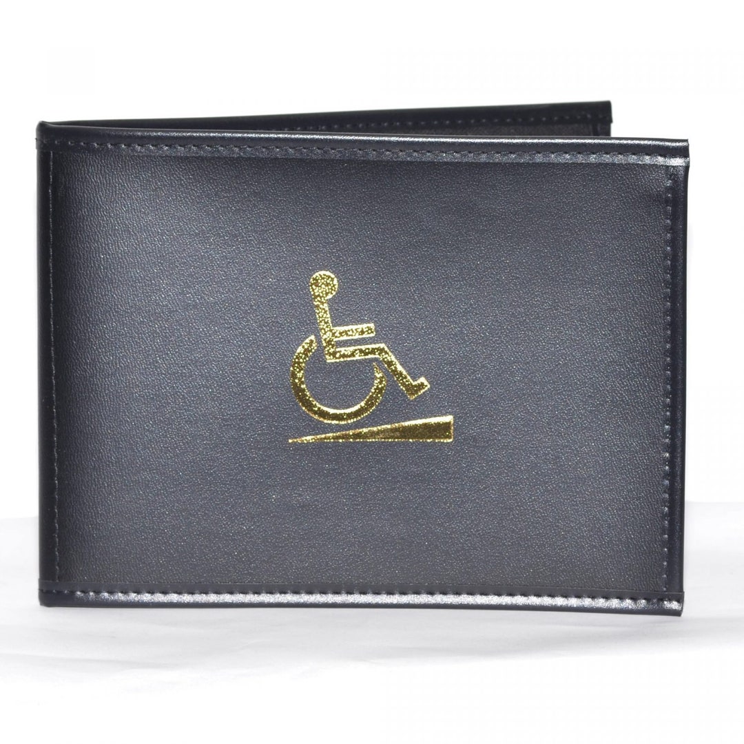 Real Leather Disabled Parking Permit Holder Blue Badge Safe Etsy