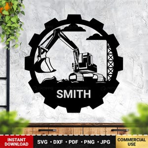 Excavator SVG, Heavy Machinery DXF, PNG Cut File, Cricut, Silhouette, Construction Svg, Heavy Equipment Svg, Excavator Clipart