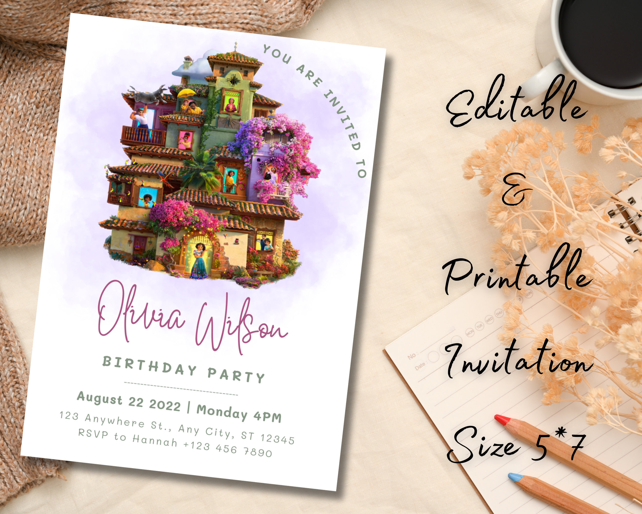 Encanto Invitation, Encanto Video Invitation, Encanto Invite, Encanto Birthday, Encanto Birthaday Invite, Editable 0053