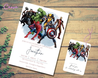 Avengers Invitation, Avengers Birthday Video invitation, Superhero Invitation, Superhero Avengers Birthday Invitation Digital Invite 0008