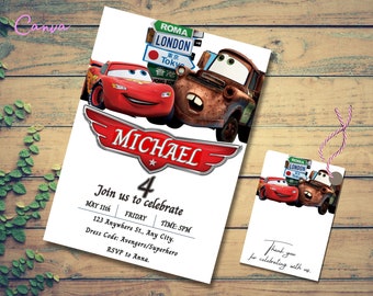 Cars Video Einladung Cars Geburtstagseinladung Cars Einladung Lightning McQueen Einladung Kindergeburtstag Invititation 0022