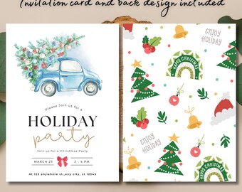 Fahr nach Hause Weihnachtskarte | Auto Weihnachtskarte | Wandelbare Weihnachtskarte | Weihnachtskarte | Saisonale Karte | Weihnachtskarte 0080