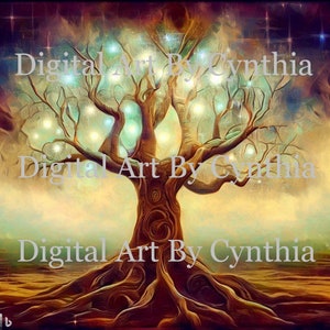 Tree Of Life Digital Image Download Mother Earth Tree Image Fantasy Nature Art Print Cards Stationary Wall Art Personal Commercial JPG