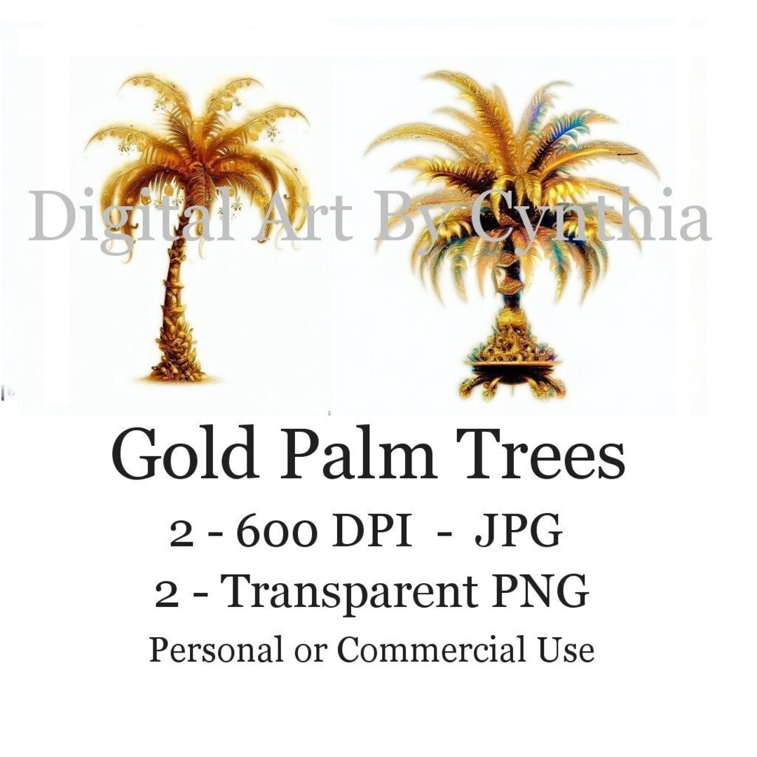 Gold Palm Trees Digital Download Palm Tree Image Download Palm Tree Nature Art Print Invitations
