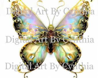 Butterfly Digital Download Fantasy Image Butterfly Mystic Nature Digital Art Print Butterfly Cards Clip Art Stationary invitations JPG PNG