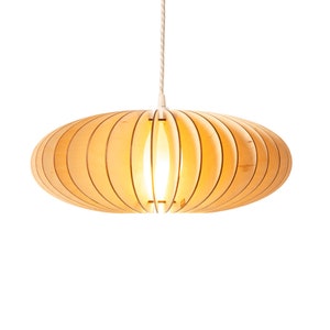 Ceiling light made from birch wood