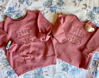 Big Sis & Lil Sis Matching Set | Embroidered Sibling Outfit