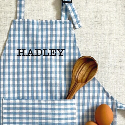 Personalized Kids Apron | Custom Embroidered Name | Toddler Kitchen Play & Baking Gift