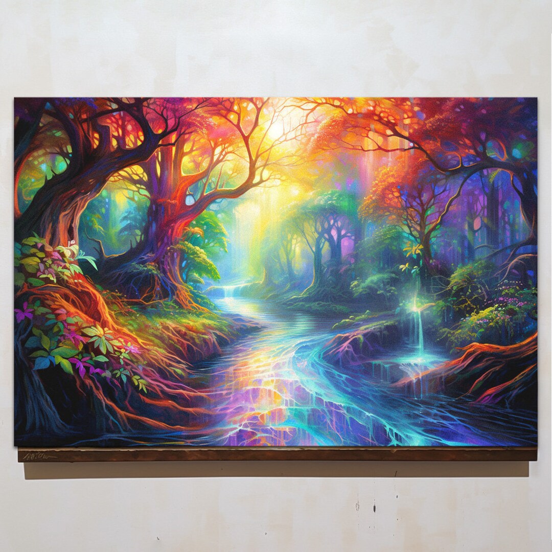 Magic Forest Wall Art, Mythical Fantasy Canvas Print, Magical Landscape