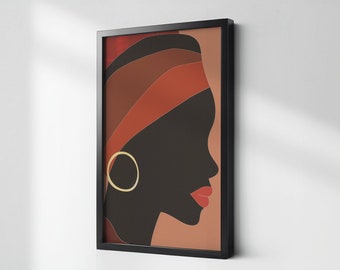 African Boho Wall Art, Afro Canvas Print, Afrocentric Living Room Decor, Black Owned Shop