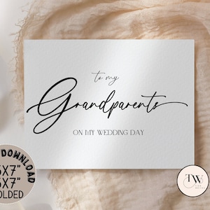 To My Grandparents On My Wedding Day Karte, Hochzeit Dankeschön Karte für Opa Oma, Instant Download, Printable Geschenk, DIY Hochzeit