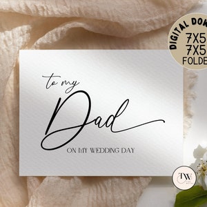 To My Dad On My Wedding Day Karte, Hochzeit Dankeschön-Karte, Für meine Mutter Vater Eltern Karten, Instant Download, druckbare Geschenke, DIY Hochzeit