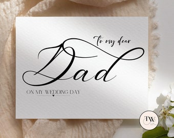 To My Dad On My Wedding Day Card, Wedding Thank you Card, For my Father Dadd Parents Cards, Instant Download, Printable Gifts, DIY Wedding