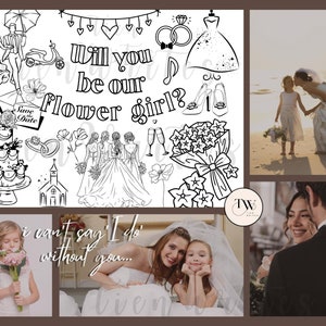 Will You Be Our Flower Girl | Digital Coloring Page, Printable Will You ...