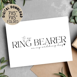 Al mio portatore dell'anello nel giorno del mio matrimonio / Sarai il nostro portatore dell'anello, proposta di festa nuziale, biglietto di ringraziamento per il matrimonio, matrimonio moderno fai-da-te