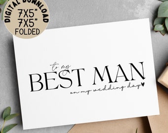 To My Best Man On My Wedding Day | Will you be our Best man, Groomsman, Wedding Engagement Thank You Card, DIY Wedding card, Printable gift