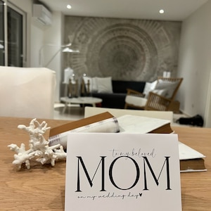 Cartão para minha mãe no dia do casamento, cartão de agradecimento de casamento, cartões para pais e mães, download instantâneo, presentes para impressão, casamento DIY