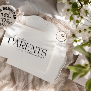 An meine Eltern an meinem Hochzeitstag Karte, Danksagung Hochzeit, für meine Mutter Vater Mama Karten, Instant Download, druckbare Geschenke, DIY Hochzeit