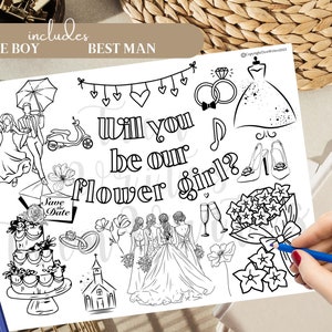 Will You Be Our Flower Girl Digital Coloring Page Printable - Etsy