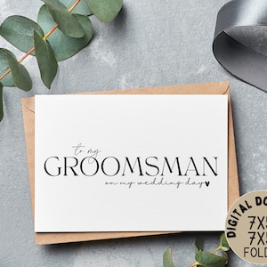 A mi padrino de boda el día de mi boda / ¿Serás nuestro padrino, paje, tarjeta de agradecimiento de compromiso de boda, tarjeta de boda DIY, regalo imprimible?