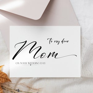 Biglietto per il giorno del matrimonio con mia mamma, biglietto di ringraziamento per il matrimonio, biglietti per i genitori di mia madre, download istantaneo, regali stampabili, matrimonio fai da te