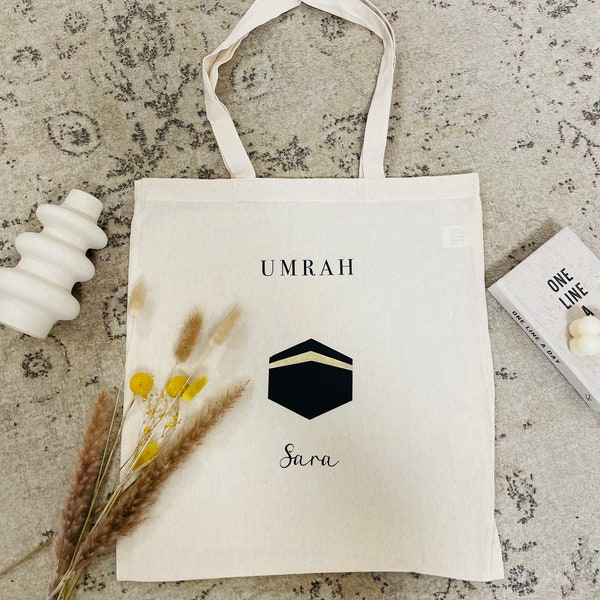 Jute Beutel umrah, Jute Beutel mit kaaba, umrahtasche, Geschenk für umrah, islamische Geschenke, Ramadan Geschenk