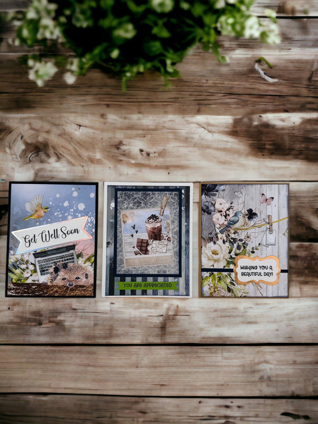 Handmade Card Set Set of 8 Assorted Handmade Greeting Card Bundle With Envelopes - Etsy