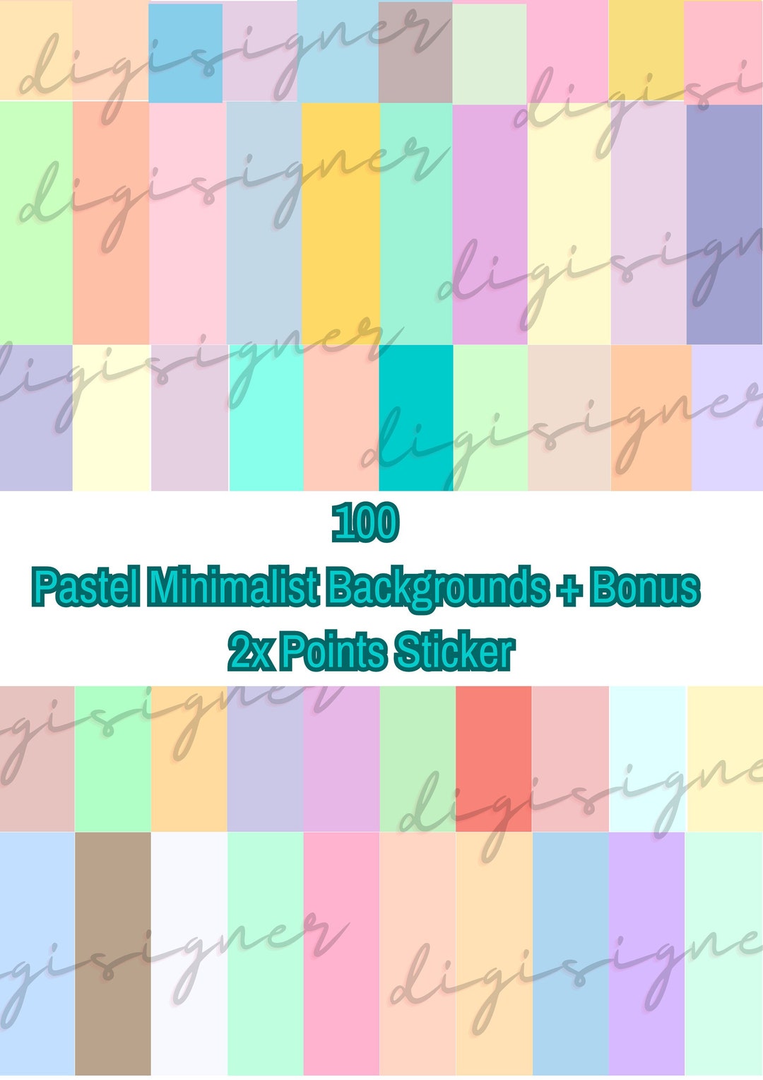 100 Special Pastel Colors Digital Paper Pastel Minimalist Etsy