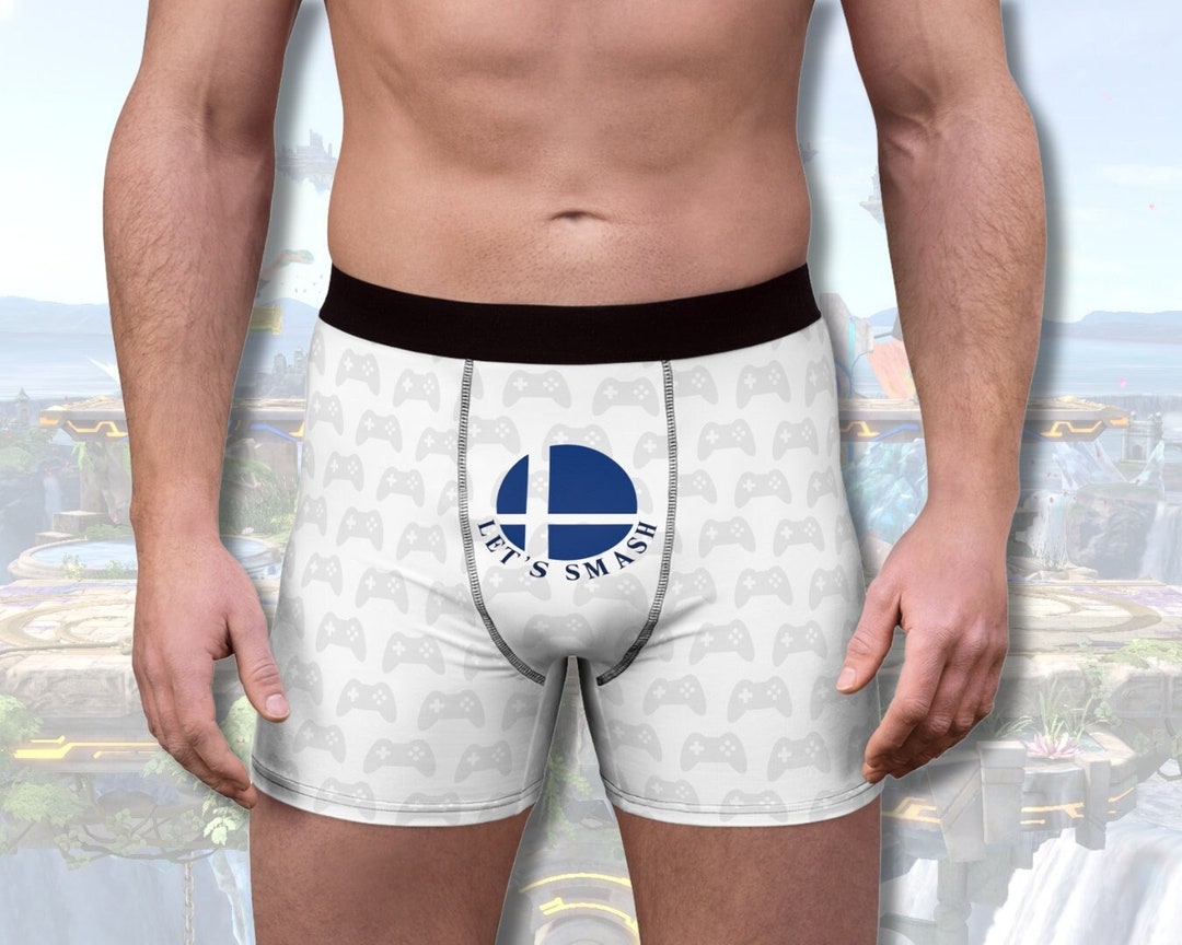 Funny Men's Boxer Briefs Super Smash Bros Video Gamer Gift Let's Smash