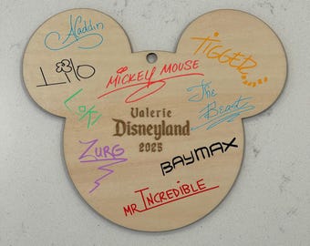 Personalized Magical Disney Parks Autograph Card, DisneyWorld Disneyland Autograph Ornament,  Signatures Collectable, Memories, Disney trip