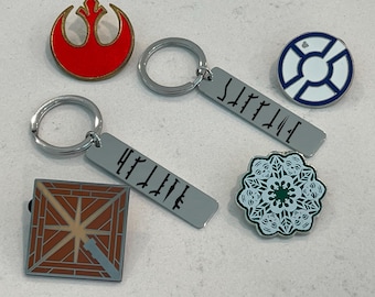 Personalized Stainless Steel Keychain, Custom Mando (Star Wars Mandalorian Alphabet) Name Keychain, Inspired Keychain Gift, Star Wars Fans