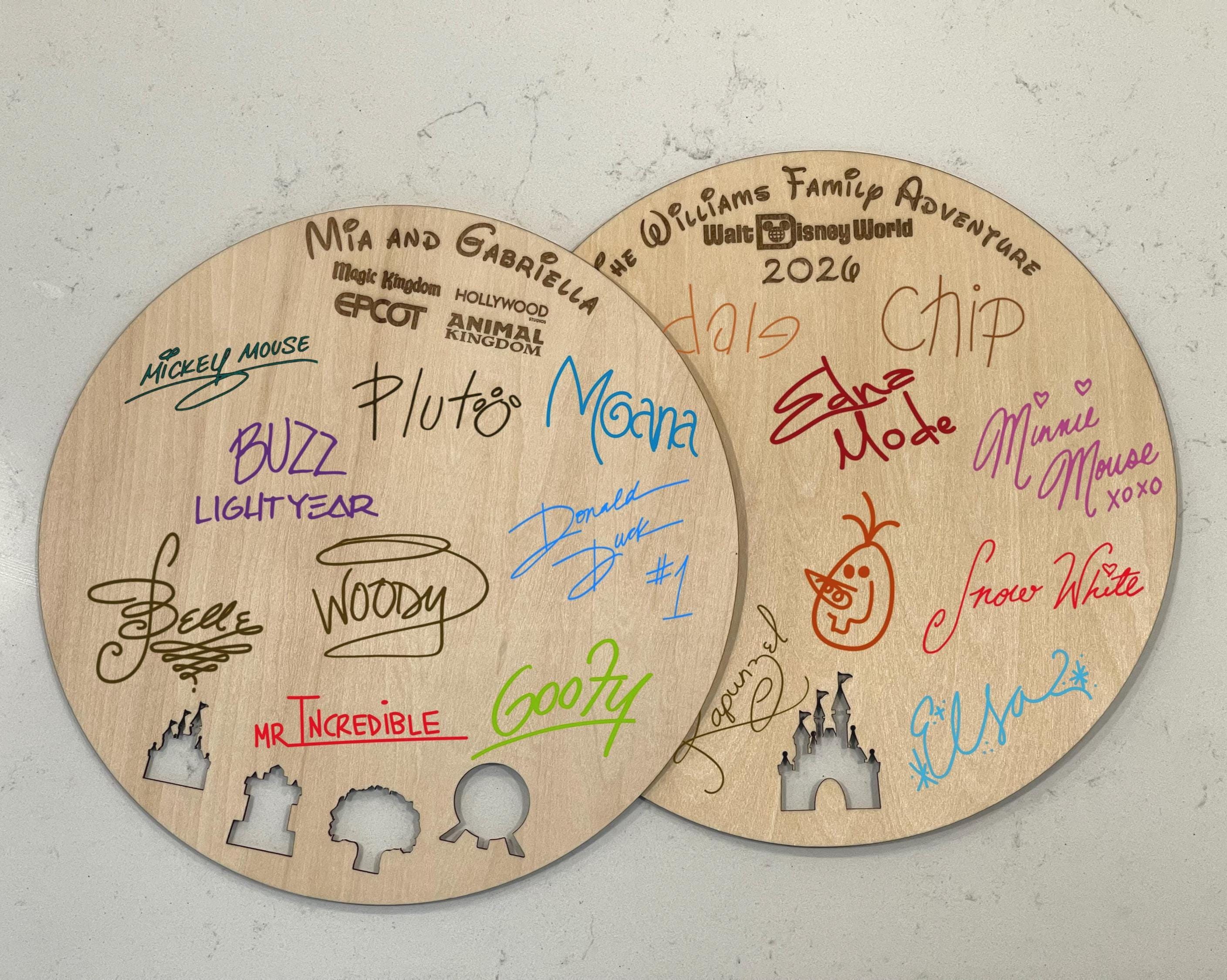 Personalized Disney Parks Autograph Sign Wood Card, Disneyworld ...