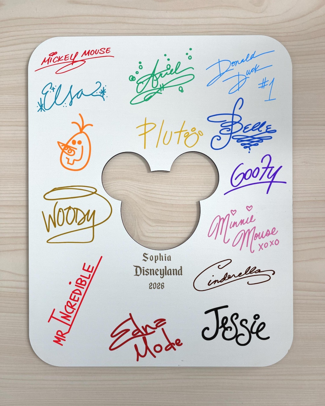Personalized Disney Parks Autograph Sign Card, Disneyworld Disneyland ...