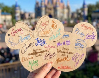 Custom Magical Disney Parks Autograph Sign Card, DisneyWorld Disneyland, Character Signatures Collectable, Memories, Disney Cruise trip