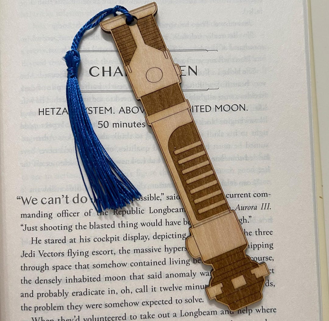 Star Wars Obi Wan Kenobi Episode 1 and 2 Lightsaber Bookmark, Wooden ...