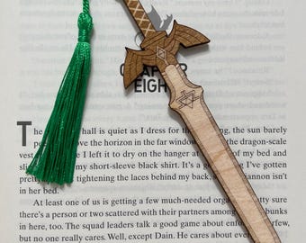 Master Sword Bookmark, Wooden replica, Engraved Wood Bookmark, Bookmark Lovers, Handmade Bookmark