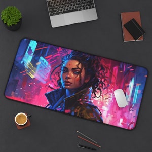 Cyberpunk gaming mousepad for gamers desk mat for computer desk-mat for gamer computer accessories for gamers desk mat anime theme