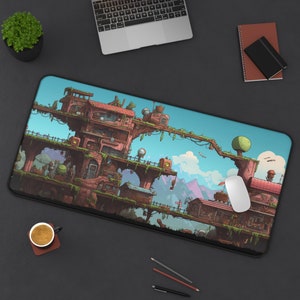 Pixel art mousepad for desk mat for office mousepad for gamer desk mat pixel art adventure mousepad for desk mat with pixel art